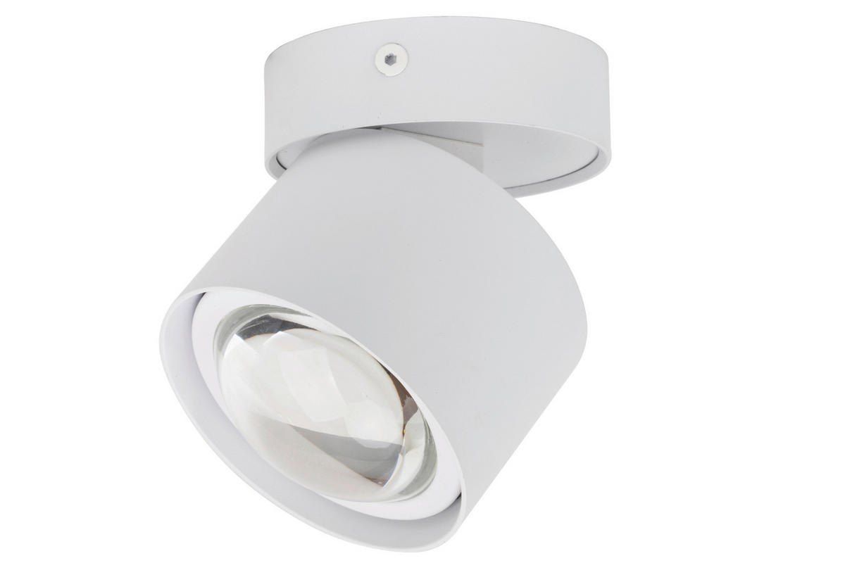 LED-SPOTKOPF Puk 8,4/9 cm  - Weiß, Design, Metall (8,4/9cm) - Novel