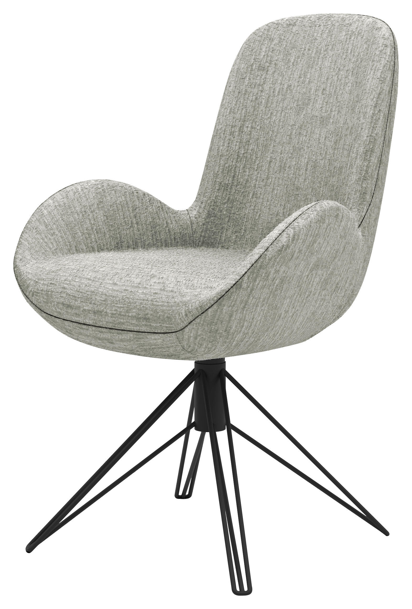 ARMLEHNSTUHL Chenille Grau  - Schwarz/Grau, Design, Textil/Metall (64/90/61cm) - Musterring