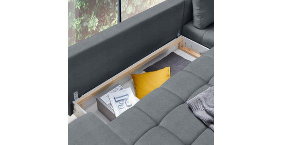 ECKSOFA Blau, Grau Webstoff  - Blau/Schwarz, Design, Textil/Metall (315/212cm) - Carryhome