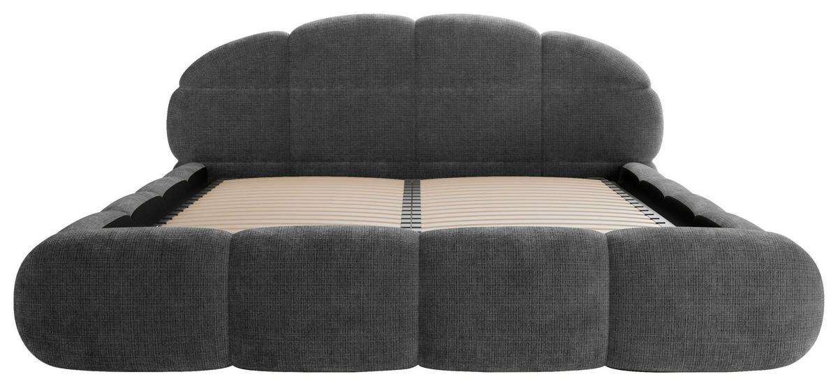POLSTERBETT 180/200 cm,  in Anthrazit, gepolstertes Kopfteil, Lattenrost, Bettkasten,  - Anthrazit/Schwarz, Design, Holz/Textil (180/200cm) - Chameo