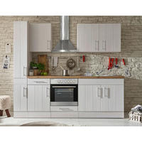 KÜCHENBLOCK 240 cm   in Weiss, Lärchefarben  - Wildeiche/Weiss, Romantik / Landhaus, Holzwerkstoff/Metall (240cm) - Respekta