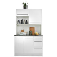 PRÍBORNÍK S VITRÍNOU, biela s vysokým leskom, 120/211/60 cm - biela/biela s vysokým leskom, Lifestyle, kompozitné drevo/plast (120/211/60cm) - MID.YOU