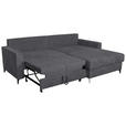 ECKSOFA Anthrazit Struktur  - Anthrazit/Schwarz, KONVENTIONELL, Textil/Metall (230/164cm) - Carryhome