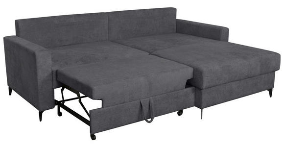 ECKSOFA Anthrazit Struktur  - Anthrazit/Schwarz, KONVENTIONELL, Textil/Metall (230/164cm) - Carryhome