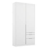 DREHTÜRENSCHRANK 91/229/54 cm 2-türig Weiß  - Alufarben/Weiß, MODERN, Holzwerkstoff/Metall (91/229/54cm) - Rauch Möbel