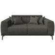 2-SITZER-SOFA  in Webstoff Dunkelgrau  - Dunkelgrau/Schwarz, KONVENTIONELL, Textil/Metall (200/80/113cm) - Carryhome