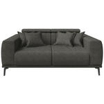 2-SITZER-SOFA Webstoff Dunkelgrau  - Dunkelgrau/Schwarz, KONVENTIONELL, Textil/Metall (200/80/110cm) - Carryhome