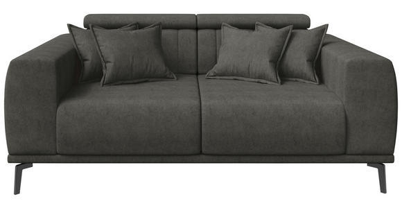 2-SITZER-SOFA  in Webstoff Dunkelgrau  - Dunkelgrau/Schwarz, KONVENTIONELL, Textil/Metall (200/80/113cm) - Carryhome