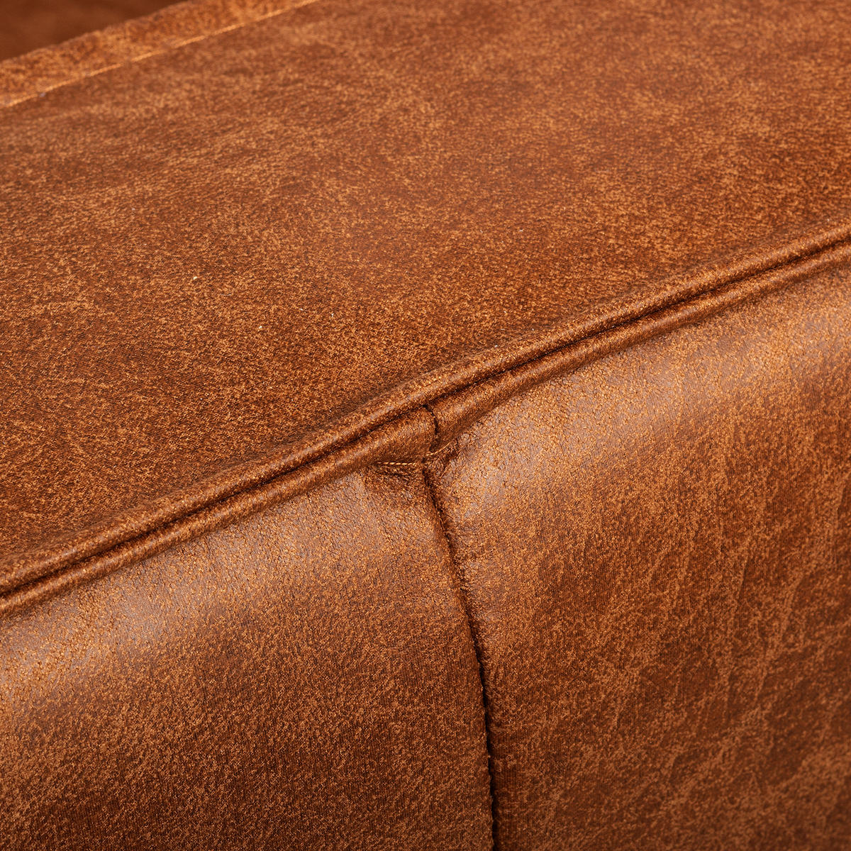 ECKSOFA Cognac Echtleder Lederlook Rücken echt  - Cognac, Design, Leder/Textil (166/238cm) - Livetastic