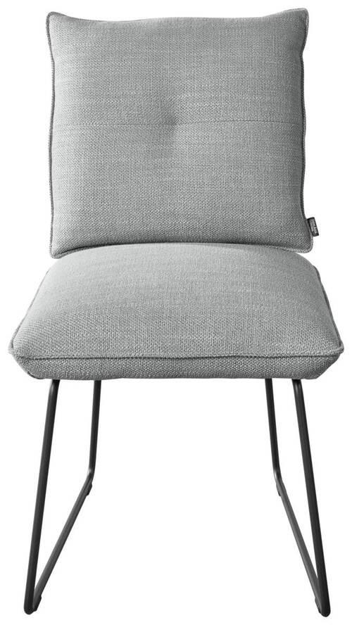 STUHL - Hellgrau/Schwarz, Design, Textil/Metall (51/90/70cm) - Dieter Knoll