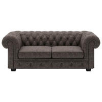 CHESTERFIELD-SOFA in Echtleder Dunkelbraun  - Wengefarben/Dunkelbraun, Lifestyle, Leder/Holz (180/76,5/96cm) - Landscape