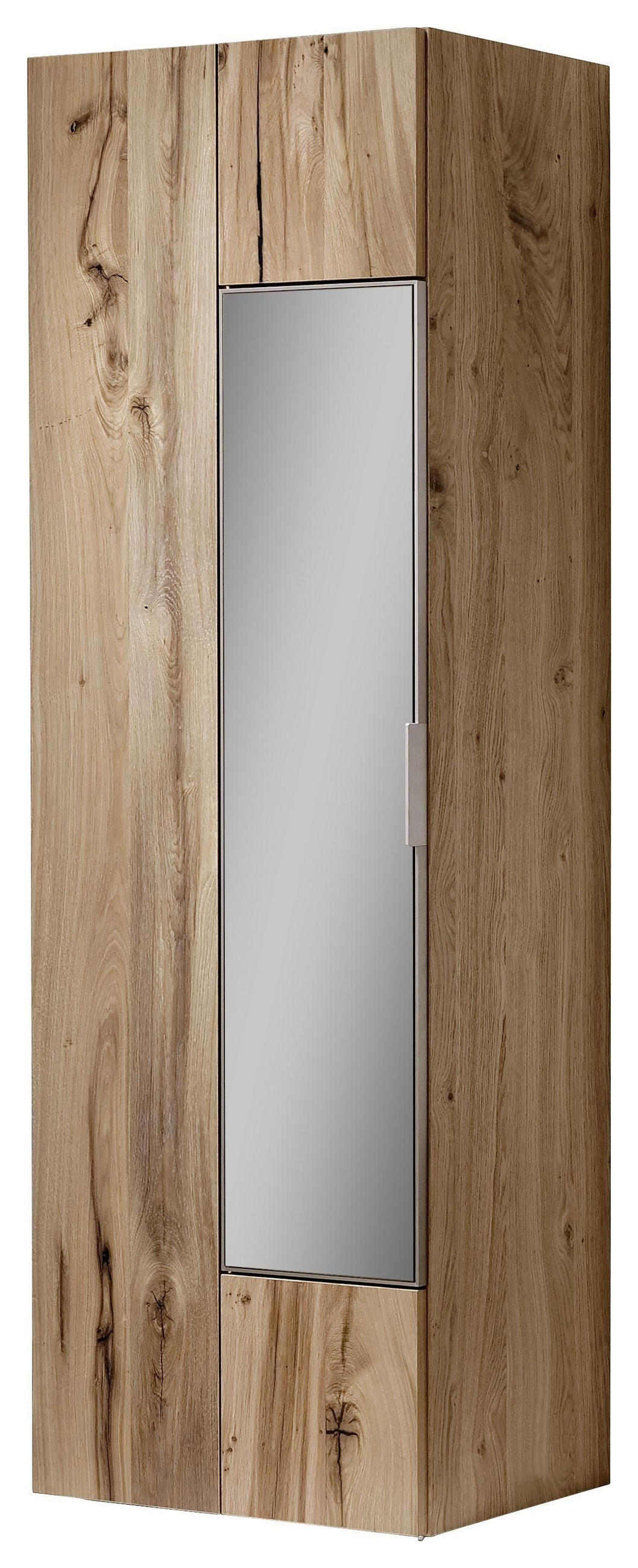 GARDEROBENSCHRANK  in 64/194/42,5 cm  - Eichefarben/Silberfarben, Design, Glas/Holz (64/194/42,5cm) - Voglauer