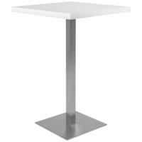 BARSKA MIZA  - barve nerjavečega jekla/bela, Moderno, kovina/leseni material (70/70/105cm) - MID.YOU