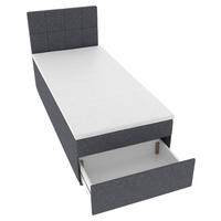 BOXBETT 90/200 cm,  in Blau, Matratze, Topper, Bettschublade, H3 = fest  - Blau/Schwarz, KONVENTIONELL, Kunststoff/Textil (90/200cm) - Boxxx