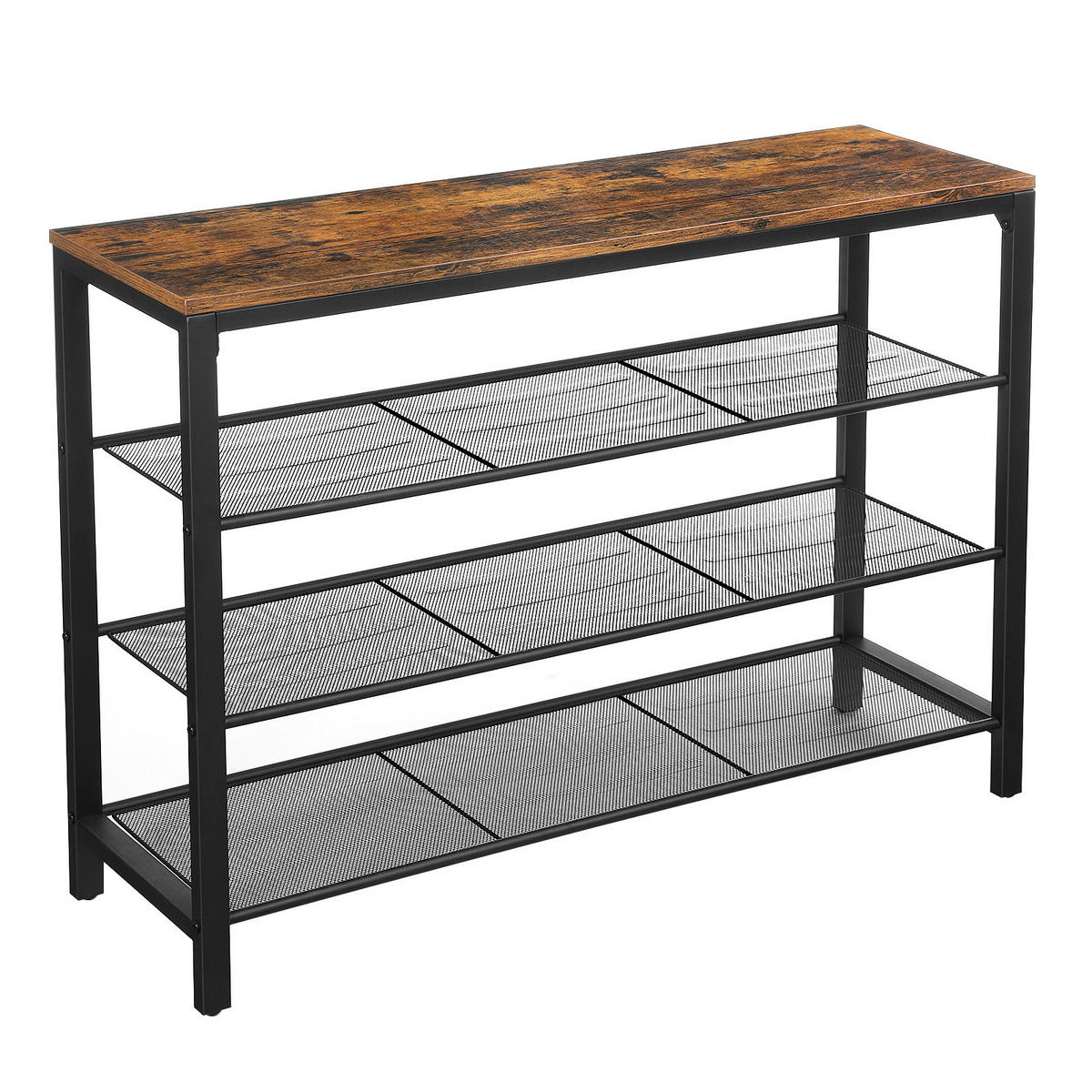 REGÁL NA TOPÁNKY, hnedá, čierna, 100/72/30 cm - hnedá/čierna, Trend, kov/kompozitné drevo (100/72/30cm) - Boxxx