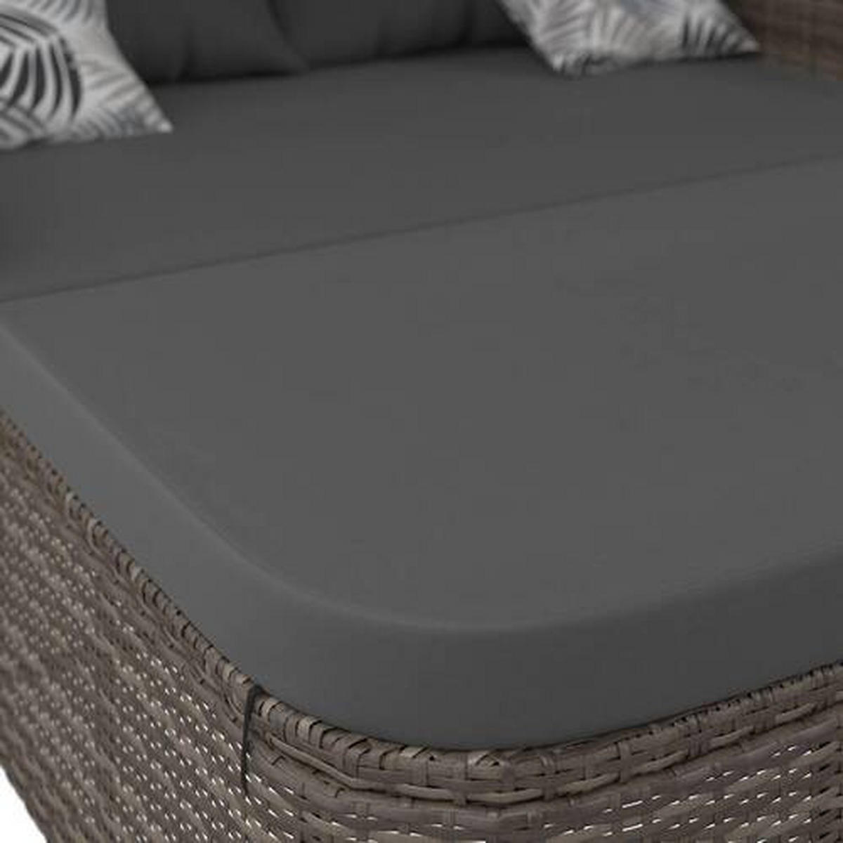 SONNENINSEL  - Schwarz/Grau, MODERN, Kunststoff/Metall (204/132/65cm) - Ambia Garden