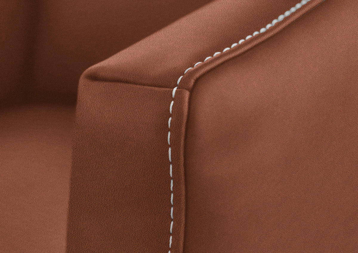 2-SITZER-SOFA  in Echtleder Cognac   - Eichefarben/Cognac, Natur, Leder/Holz (207/86/87cm) - Valnatura