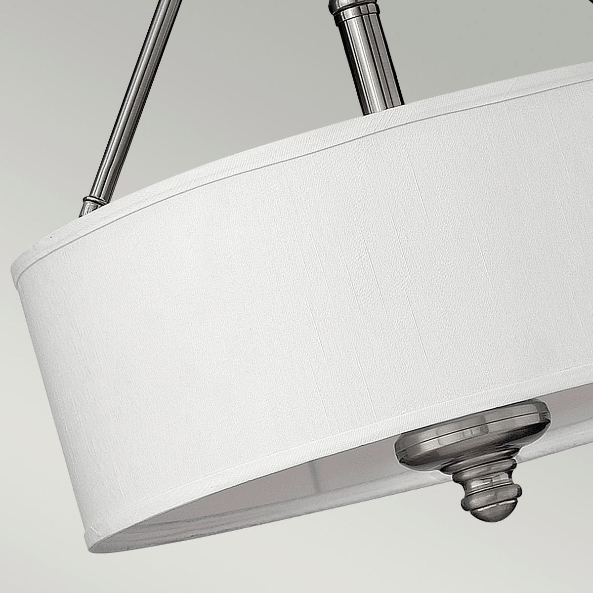 DECKENLEUCHTE  40.6/38.1 cm    - Nickelfarben, LIFESTYLE, Glas/Textil (40.6/38.1cm) - Elstead Lighting