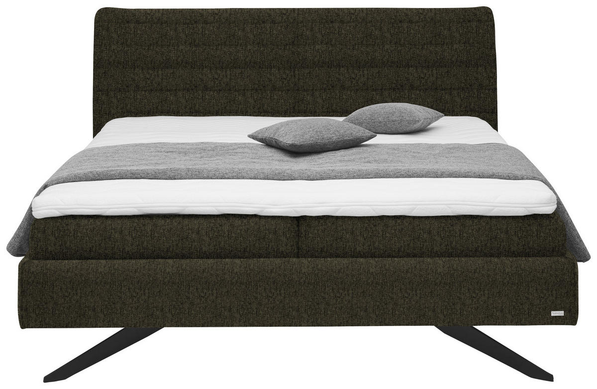 POLSTERBETT 180/200 cm  in Olivgrün  - Weiss/Schwarz, Design, Holzwerkstoff/Kunststoff (180/200cm) - Dieter Knoll