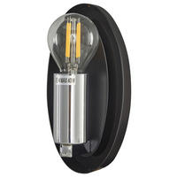 WANDLEUCHTE 20,8/27,5/12,8 cm   - Chromfarben/Schwarz, Basics, Glas/Metall (20,8/27,5/12,8cm)
