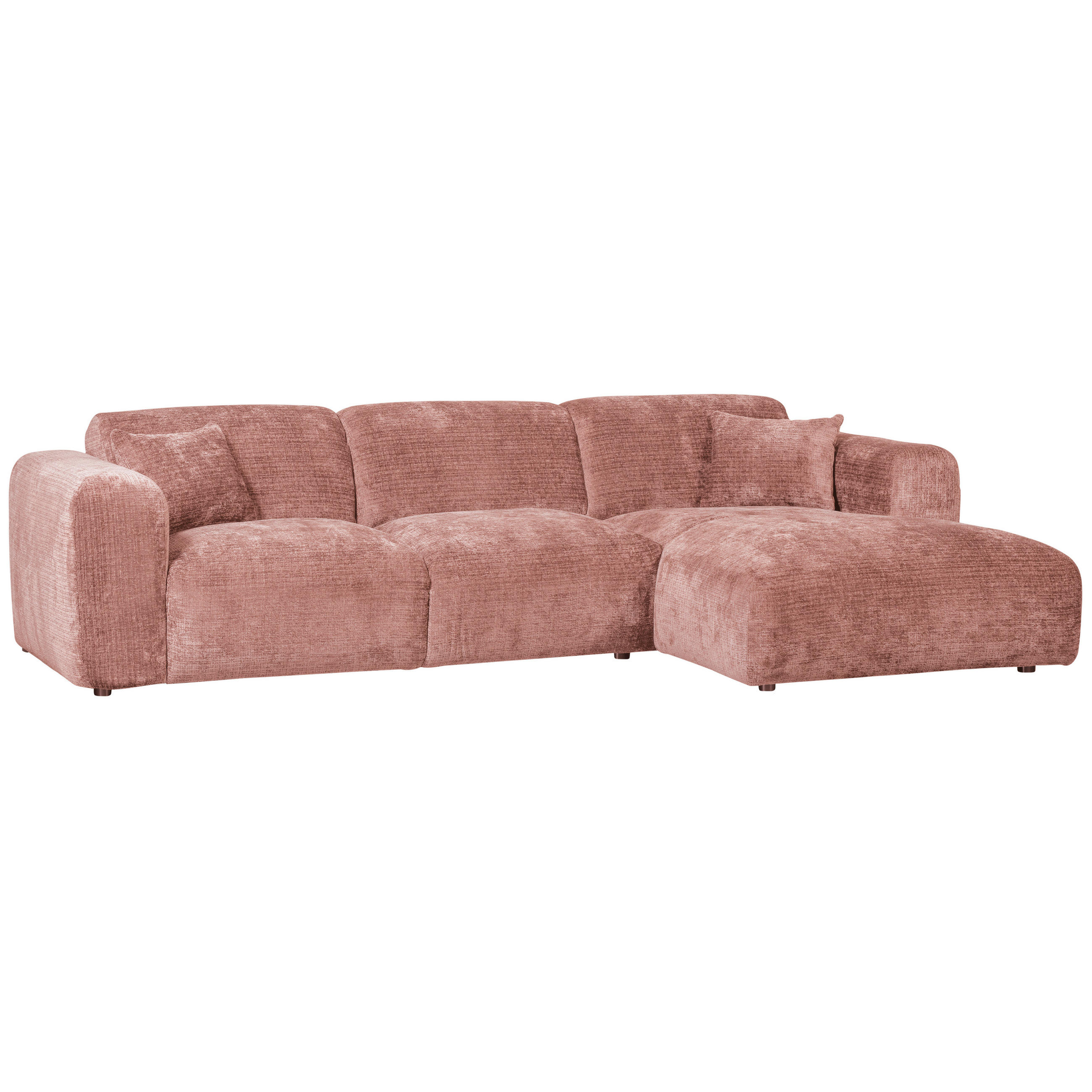 ECKSOFA Cloud Taupe, Pink Chenille - Taupe/Pink, Design, Kunststoff/Textil (280/165cm) - Livetastic