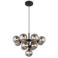 HÄNGELEUCHTE 56/120 cm    - Schwarz, Design, Glas/Metall (56/120cm) - Globo