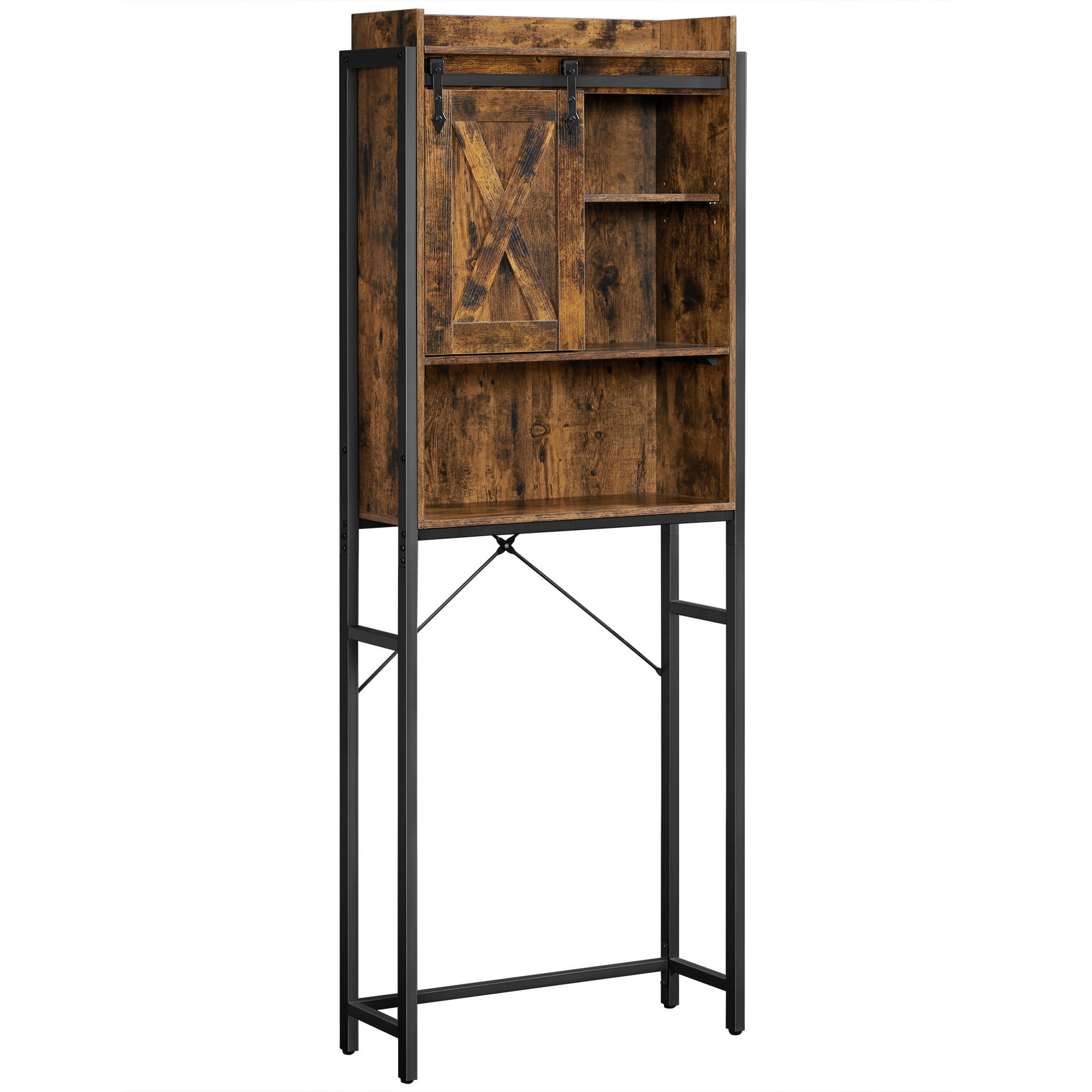 WASCHMASCHINENSCHRANK 64/171/24 cm  in Braun, Schwarz  - Schwarz/Braun, Trend, Holzwerkstoff/Kunststoff (64/171/24cm) - MID.YOU