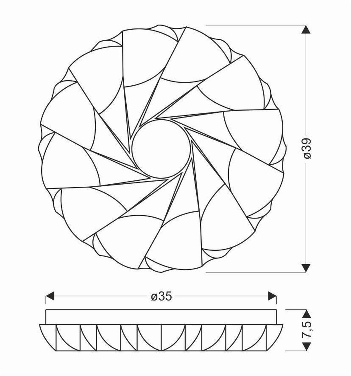 LED-DECKENLEUCHTE 39/39/7.5 cm   - Weiß, KONVENTIONELL, Kunststoff/Metall (39/39/7.5cm)