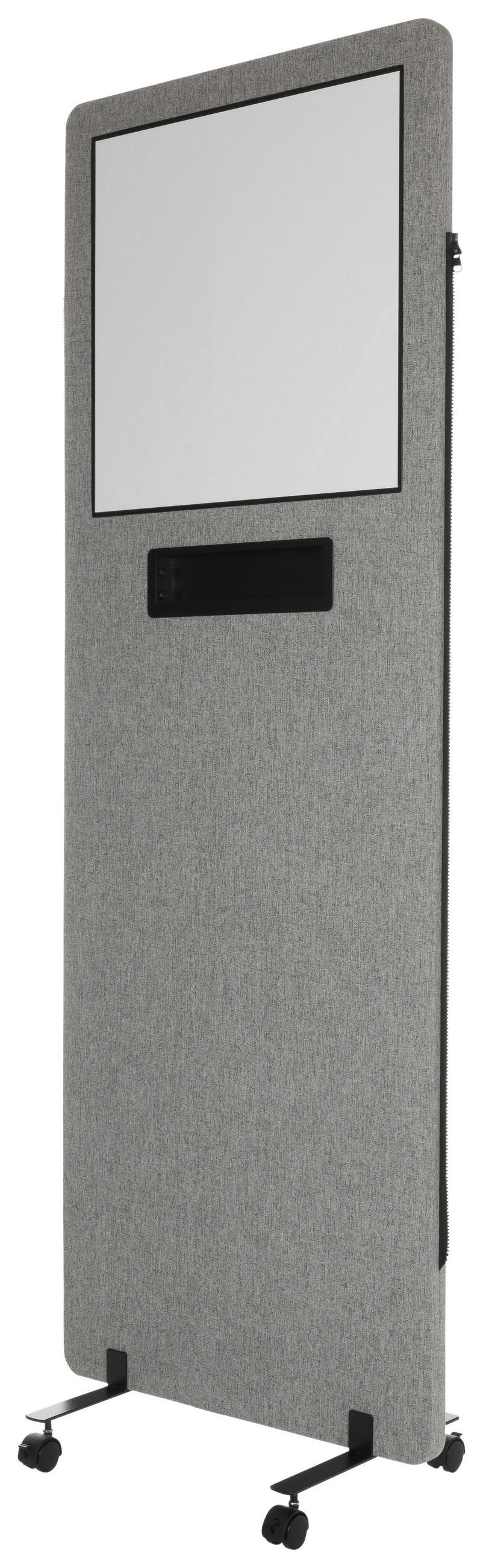 TRENNWAND Kunststoff, Textil, Metall Hellgrau, Klar  - Klar/Hellgrau, Basics, Kunststoff/Textil (60/177/3cm) - MID.YOU