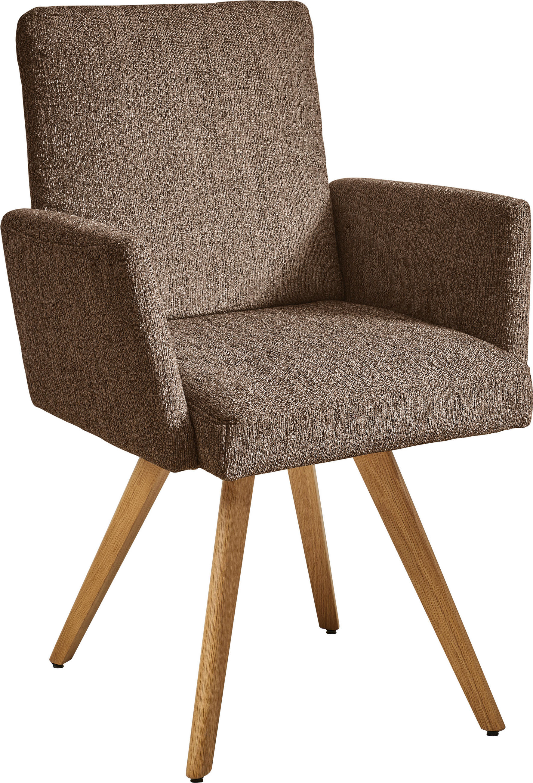 ARMLEHNSTUHL in Holz, Textil Braun  - Eichefarben/Braun, Design, Holz/Textil (56/92/60cm) - Dieter Knoll