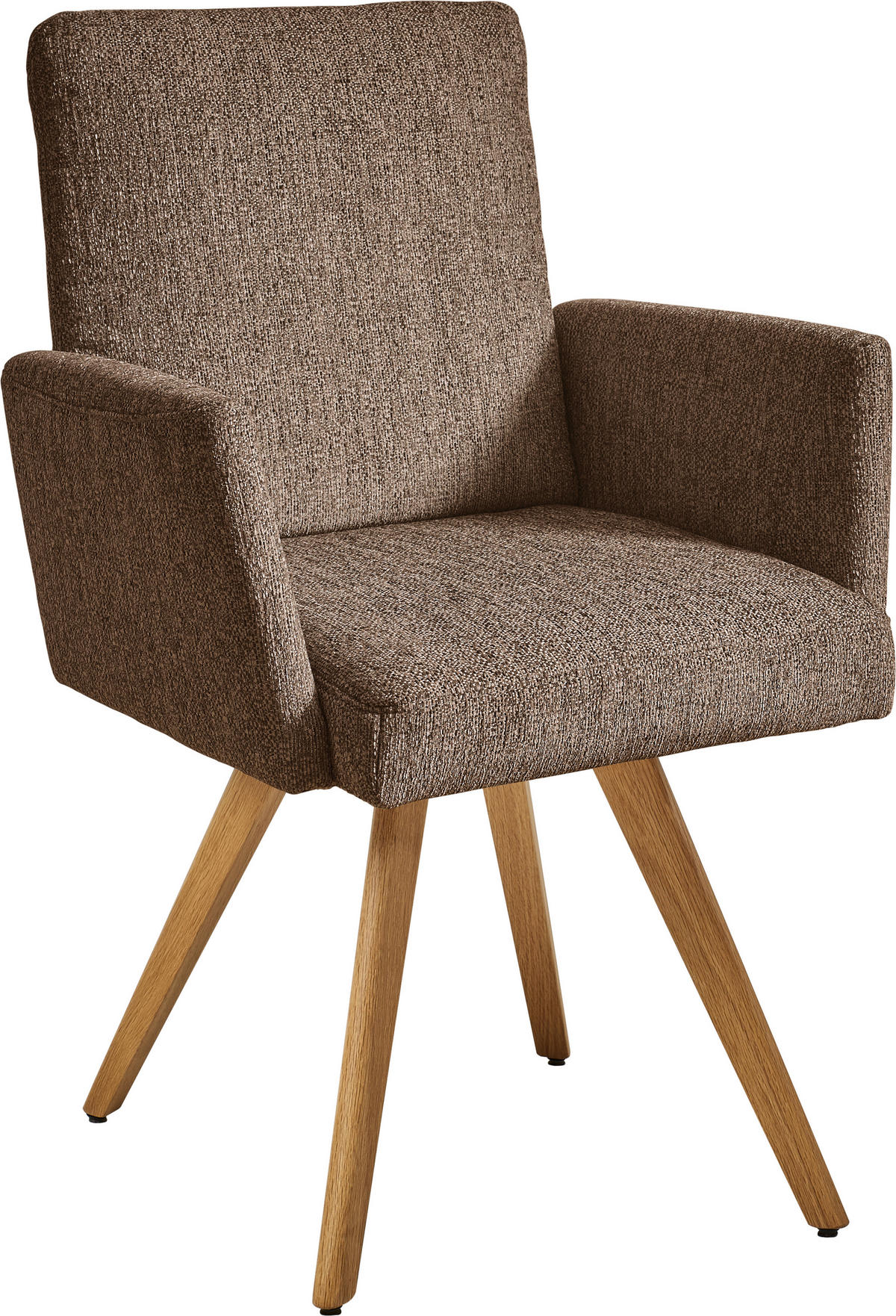 ARMLEHNSTUHL in Holz, Textil Braun  - Eichefarben/Braun, Design, Holz/Textil (56/92/60cm) - Dieter Knoll