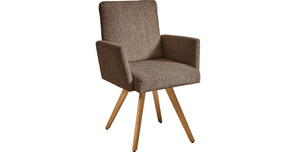 ARMLEHNSTUHL in Holz, Textil Braun - Eichefarben/Braun, Design, Holz/Textil (56/92/60cm) - Dieter Knoll