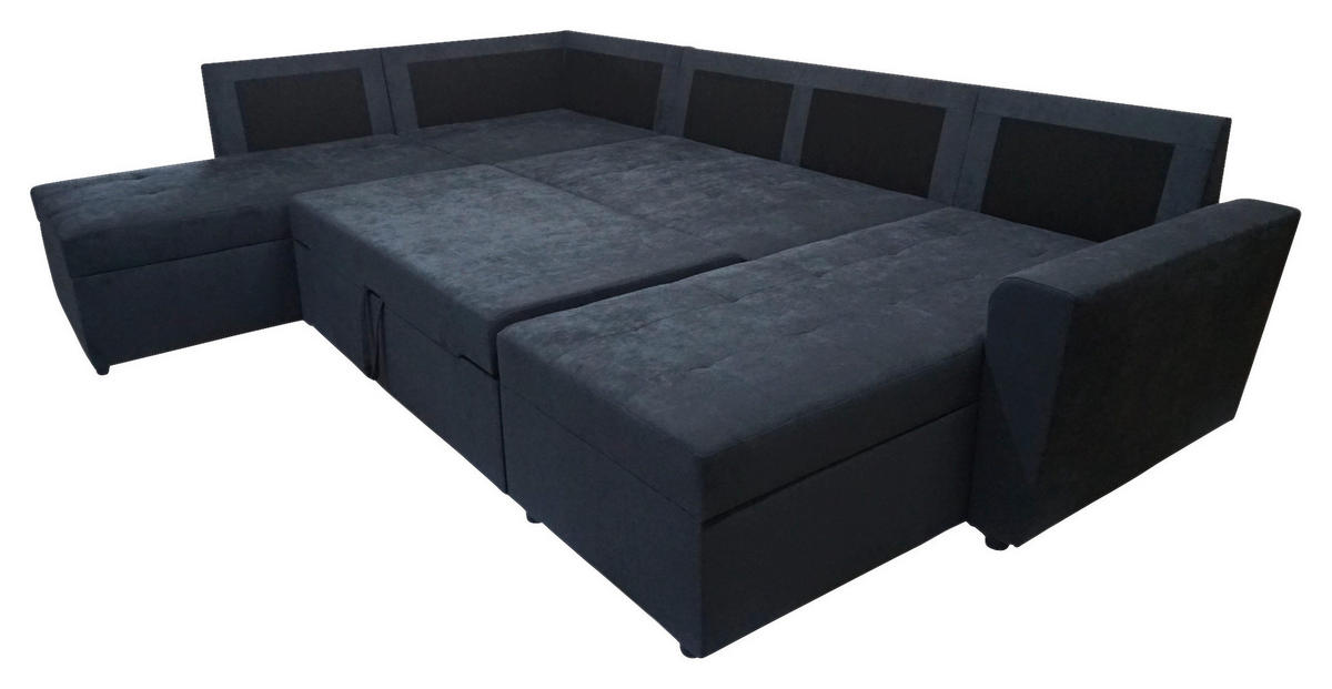 WOHNLANDSCHAFT TERMOLI in Jacquard Anthrazit  - Anthrazit/Schwarz, Design, Kunststoff/Textil (212/297/155cm) - MID.YOU