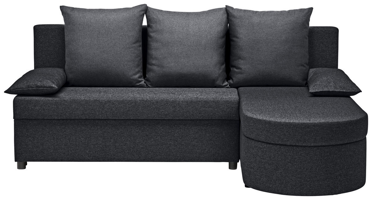 ECKSOFA in Webstoff Anthrazit  - Anthrazit/Schwarz, Konventionell, Kunststoff/Textil (159/196cm) - Ti'me