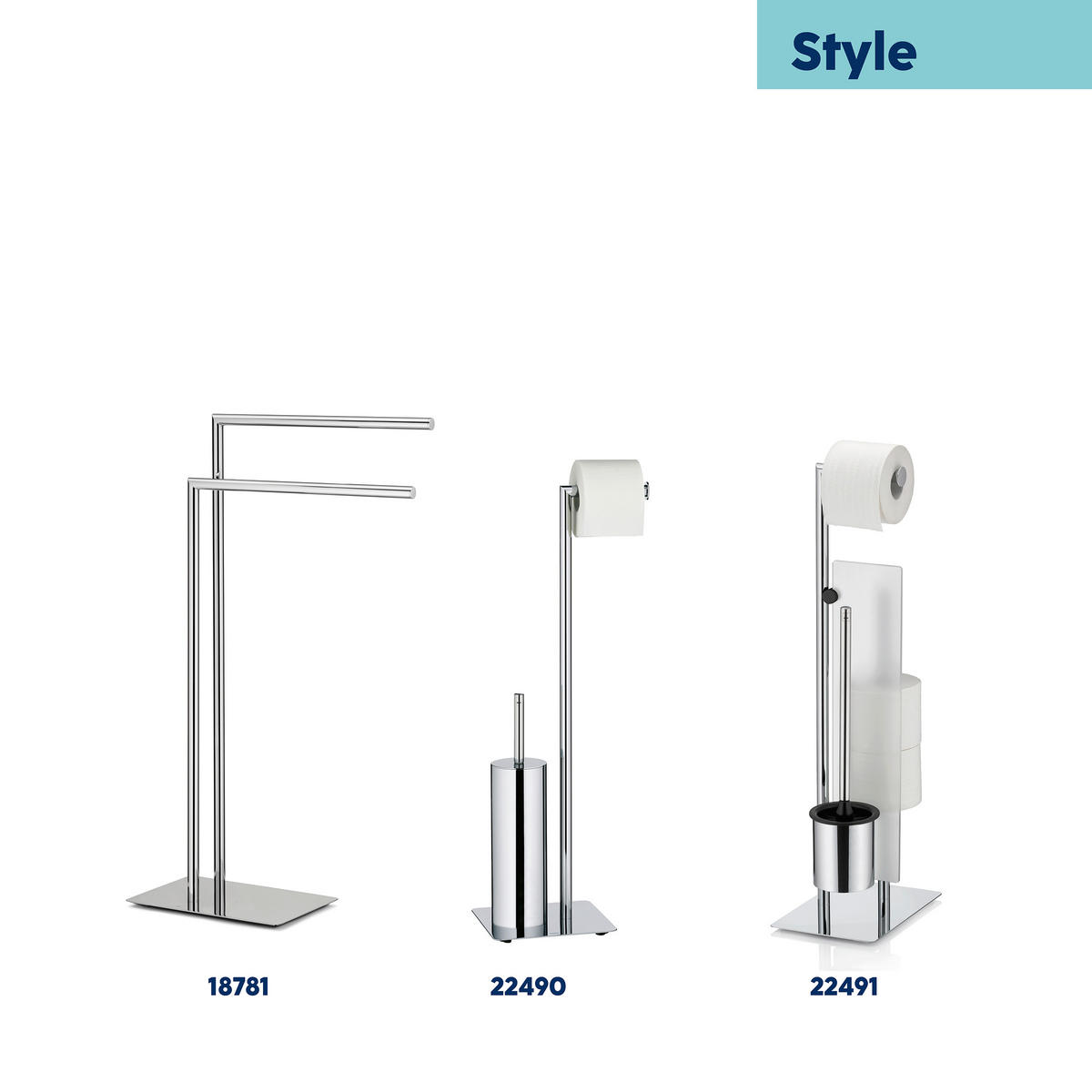 WC-BÜRSTENGARNITUR - Basics, Kunststoff/Metall (20/20/71cm) - Kela