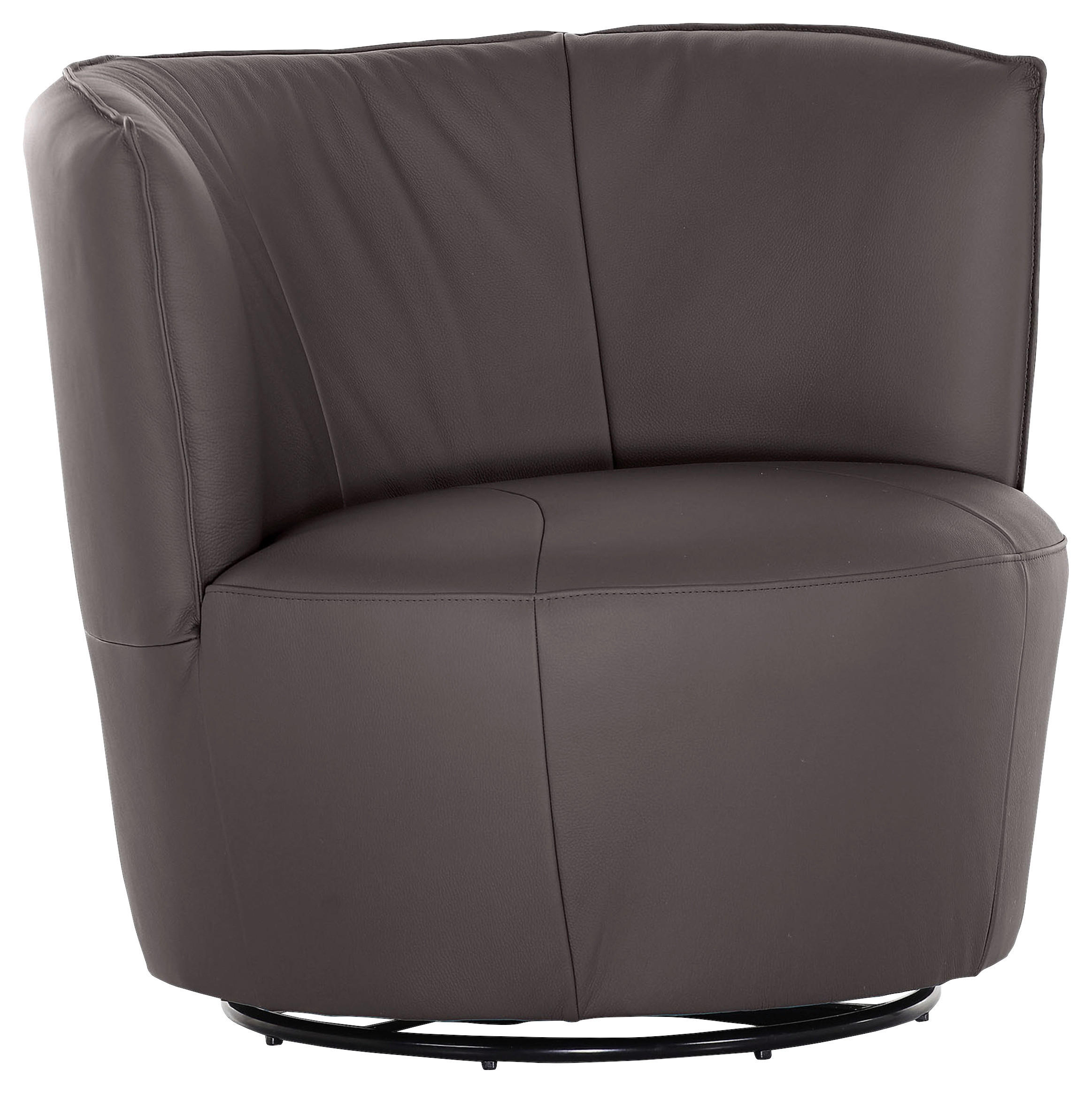 FAUTEUIL COCKTAIL in cuir véritable marron foncé  - noir/marron foncé, Design, cuir (93/83/88cm)
