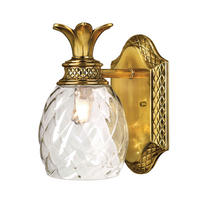 VÄGGLAMPA HK-Plantation 12.2/21.9/16.5 cm   - mässingsfärgad, Klassisk, metall/glas (12.2/21.9/16.5cm) - Elstead Lighting