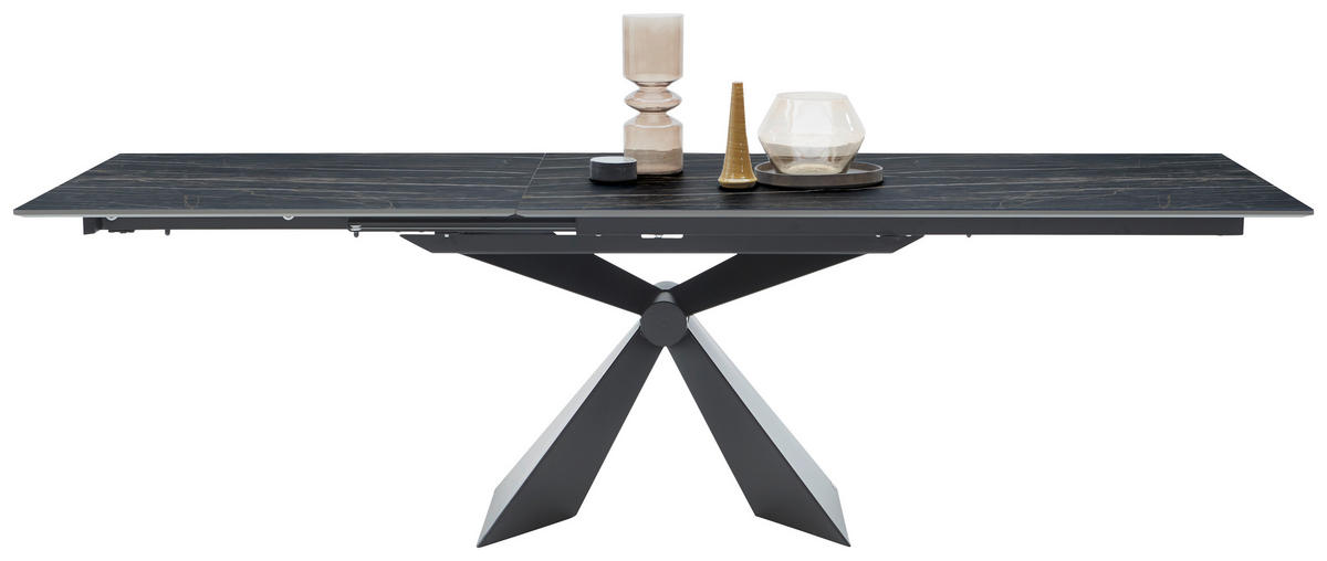 ESSTISCH in Metall, Keramik 160/90/75 cm  - Schwarz, Design, Keramik/Metall (160/90/75cm) - Dieter Knoll