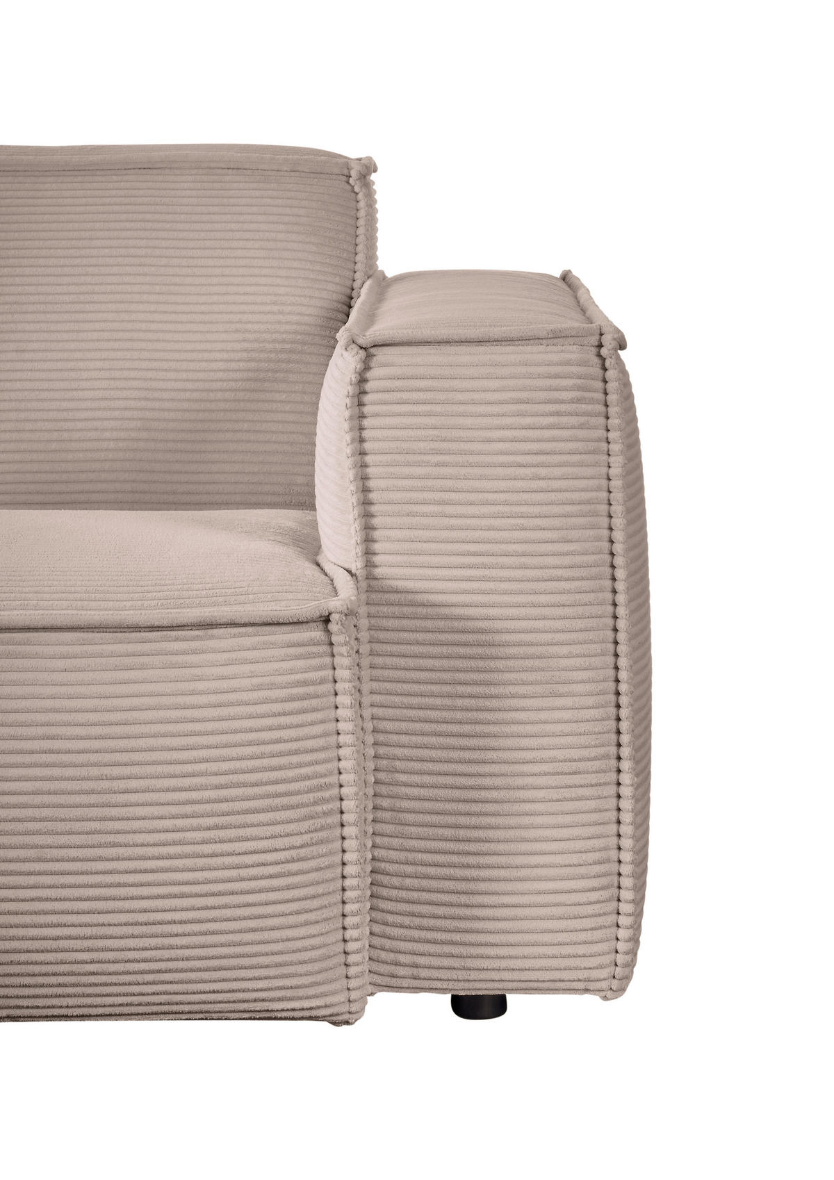 ECKSOFA in Cord Taupe  224/254 cm  - Taupe/Schwarz, KONVENTIONELL, Kunststoff/Textil (224/254cm) - Hom`in