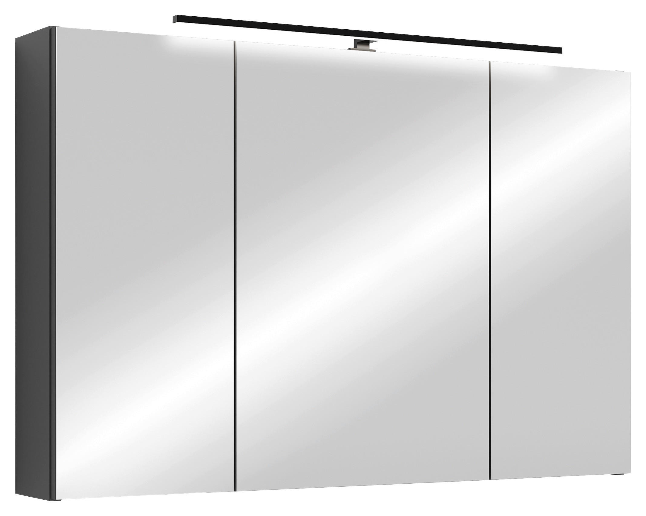 SPIEGELSCHRANK 90/60/20 cm  - Anthrazit, MODERN, Glas/Holzwerkstoff (90/60/20cm) - MID.YOU