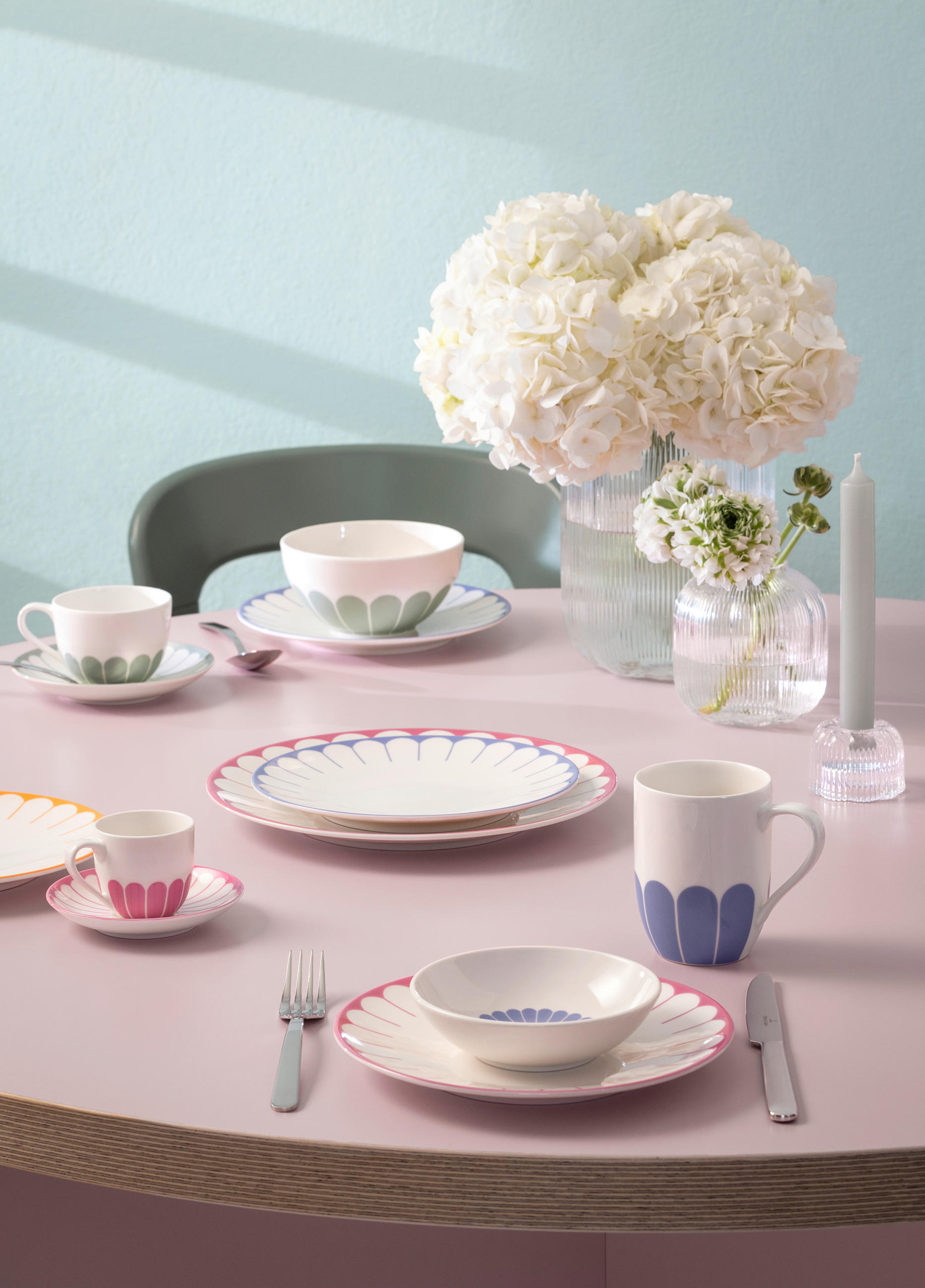 BECHER Fleur Bleu    - Weiß/Hellblau, MODERN, Keramik (11,5/8/10,5cm) - Villeroy & Boch