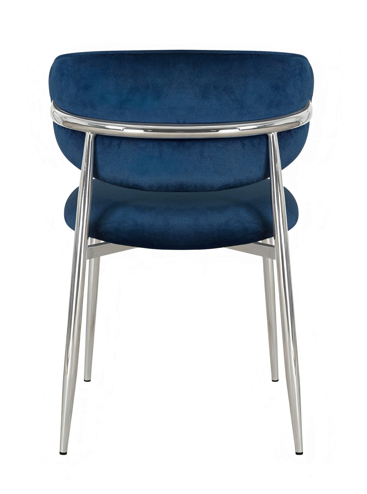 STUHL   Samt  Blau, Chromfarben  - Blau/Chromfarben, Design, Textil/Metall (54/80/59cm) - Novel