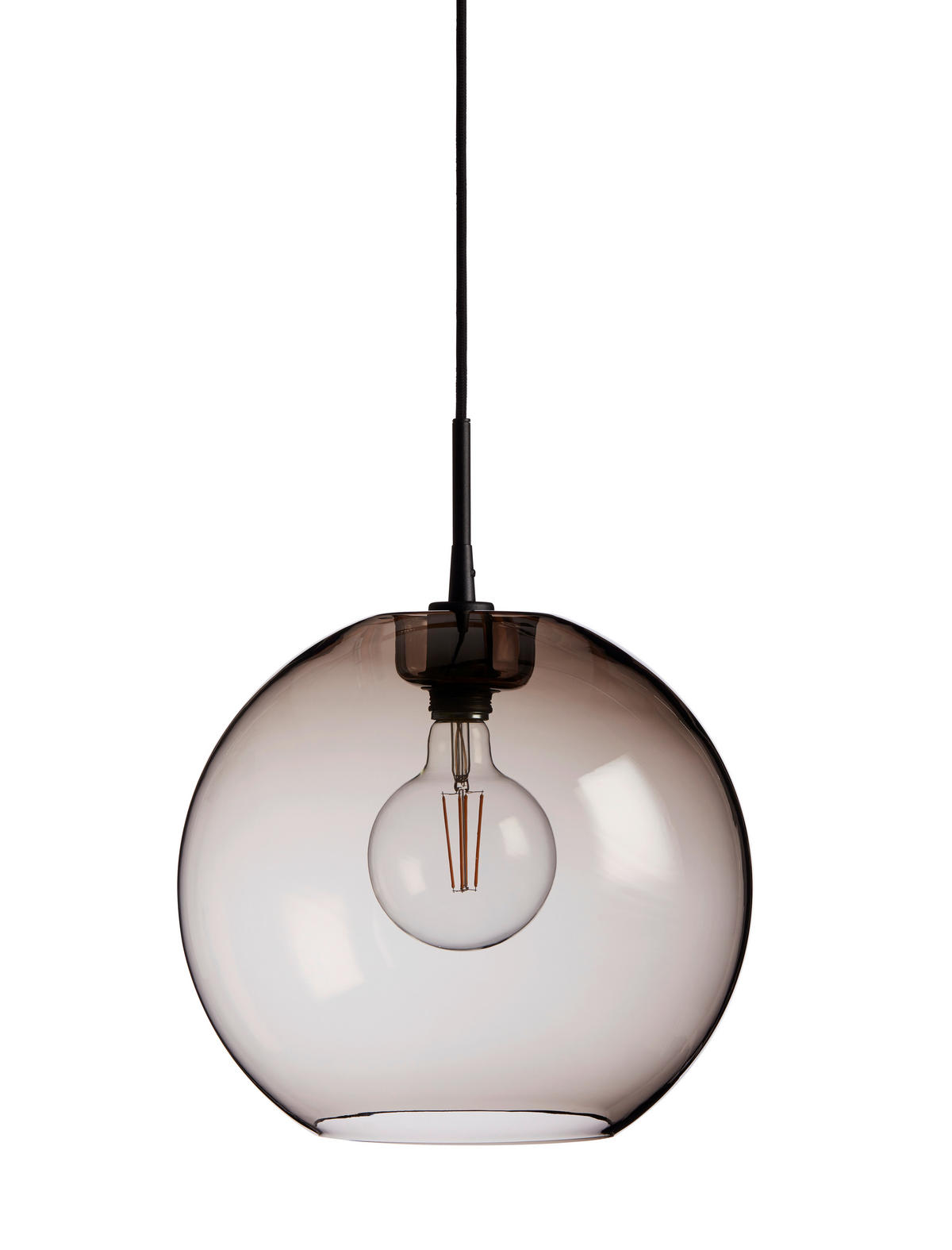 HÄNGELEUCHTE Gloria 26/23,5 cm   - Dunkelbraun/Schwarz, KONVENTIONELL, Glas/Metall (26/23,5cm) - Belid