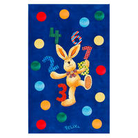 KINDERTEPPICH 100/160 cm Felix der Hase  - Dunkelblau, Trend, Kunststoff/Textil (100/160cm)