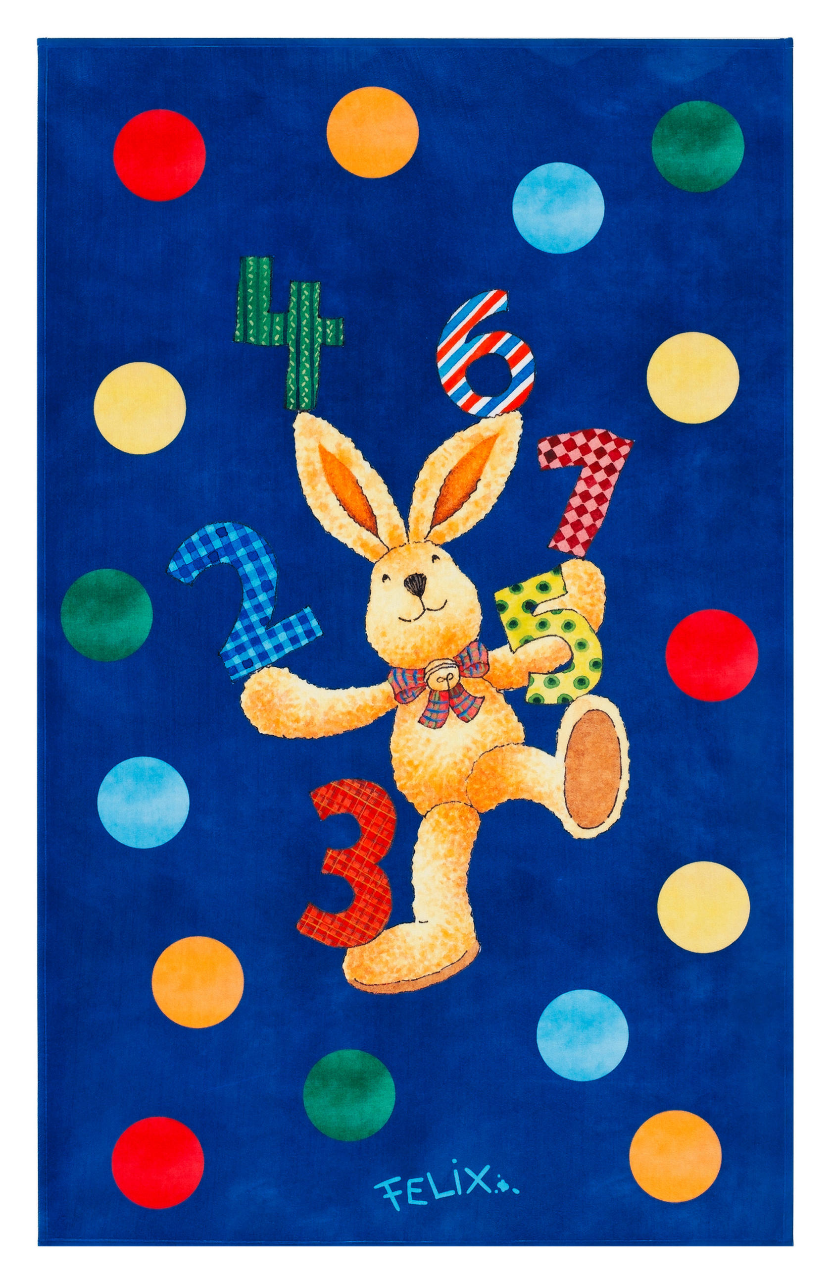XXXLutz Kinderteppich Felix der Hase Dunkelblau 100x160 cm