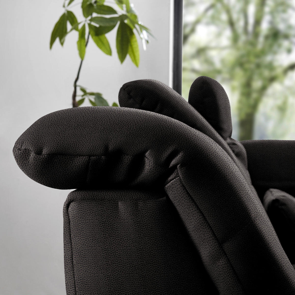 HÖRNSOFFA i flatväv mörkgrå  - mörkgrå/kromfärg, Design, textil (309/195cm) - Beldomo Style