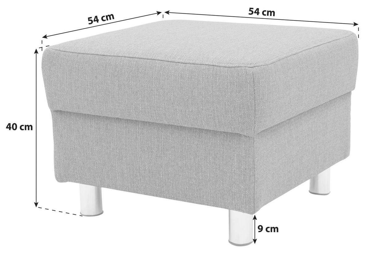 HOCKER in Textil Schlammfarben  - Chromfarben/Schlammfarben, KONVENTIONELL, Textil/Metall (54/40/54cm) - MID.YOU