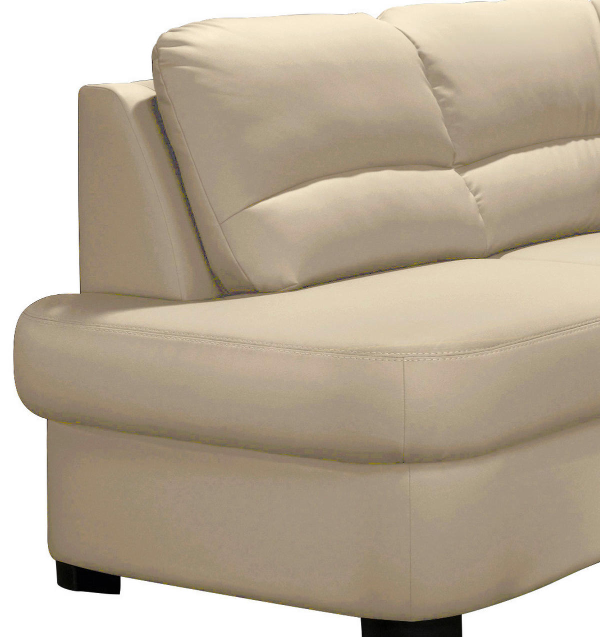 ECKSOFA in Lederlook Beige  - Beige/Schwarz, Konventionell, Kunststoff/Textil (240/45/165cm) - MID.YOU