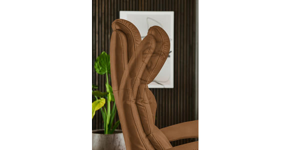RELAXSESSEL in Leder Karamell  - Edelstahlfarben/Karamell, Design, Leder/Metall (76/119/86cm) - Dieter Knoll
