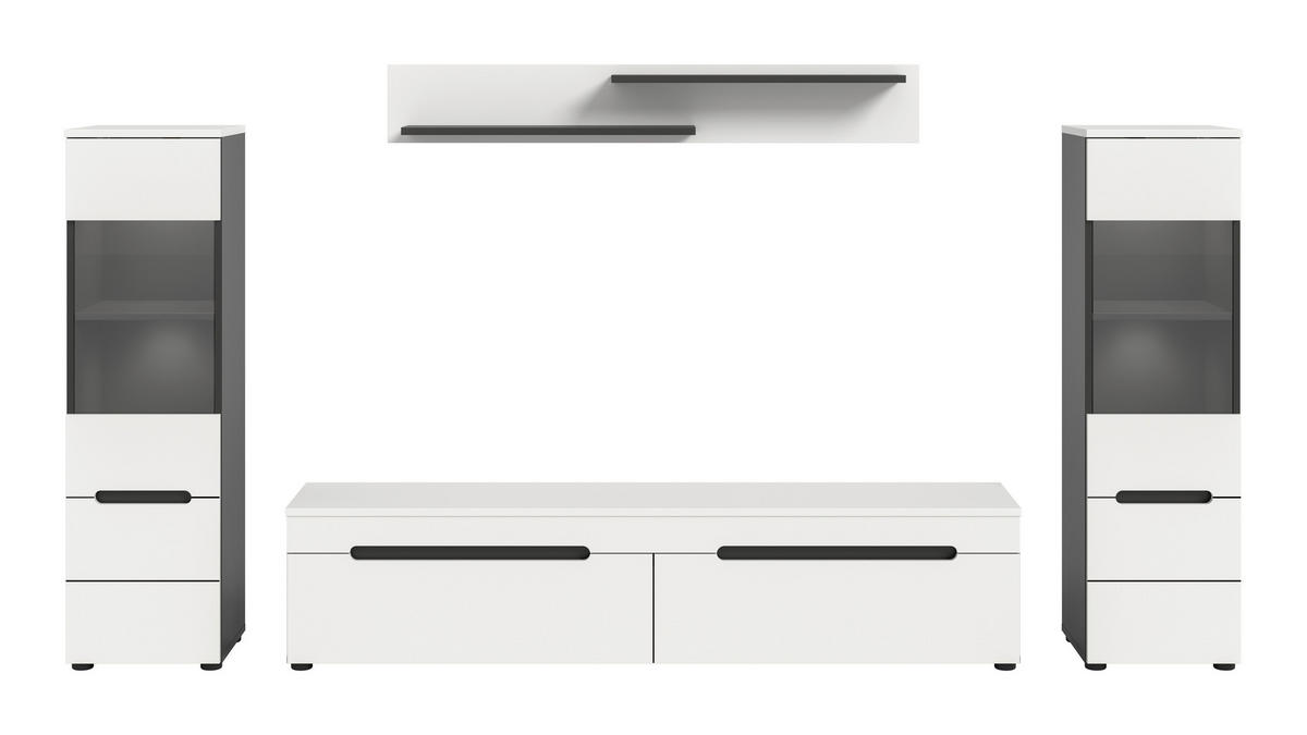 SZEKRÉNYSOR fehér  - fekete/fehér, Design, műanyag/faalapú anyag (272/141/33cm) - Livetastic